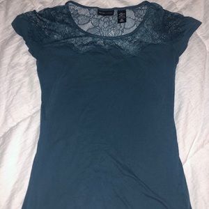 Lacy Teal Top